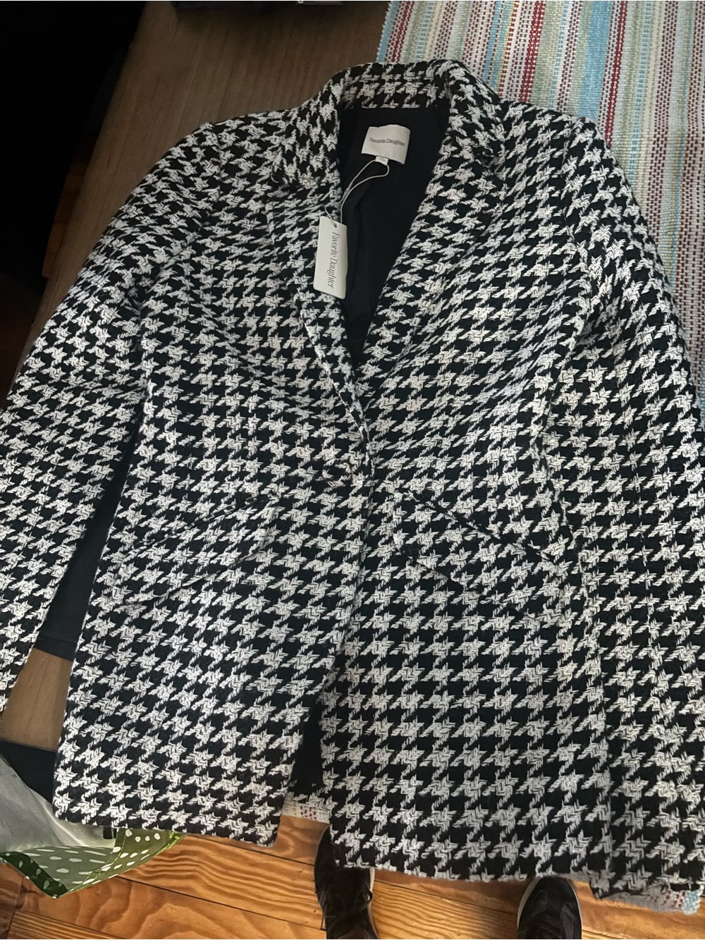 Black & White Houndstooth Women's Blazer Jacket -My favorite daughter